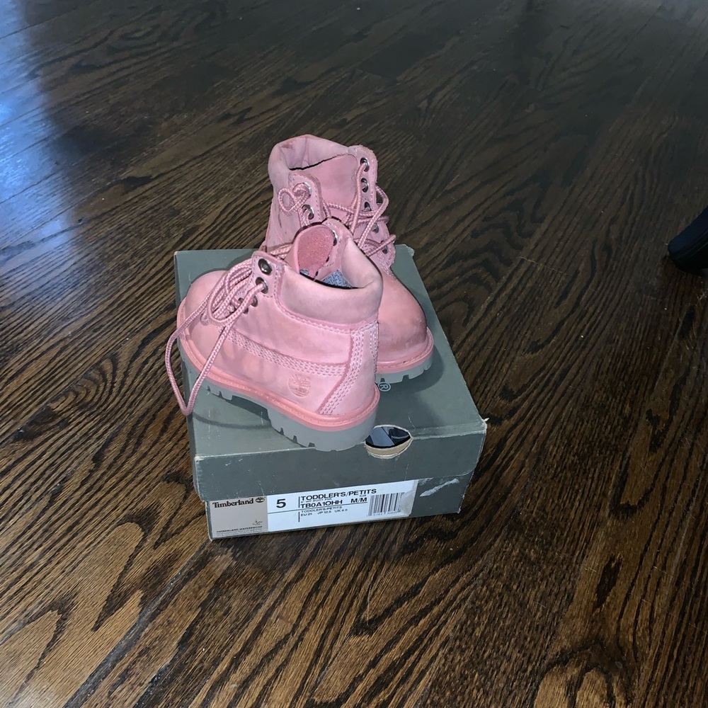 Size 5 pink Timberland boots